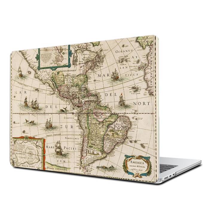 EG Hardcase (MacBook Air 13" M2 2022, Landkarte, Mehrfarbig)