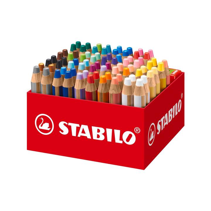 STABILO Crayons de couleur Woody 3 in 1 XL (Multicolore, 76 pièce)