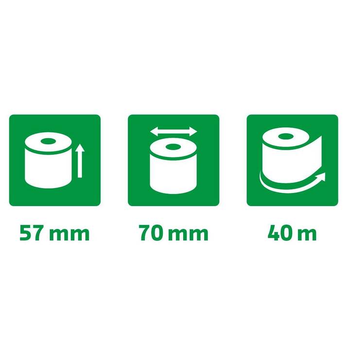EXACOMPTA Rotolo di etichette termiche (10 pezzo, 57 mm x 40 m)