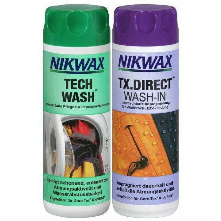 NIKWAX Produit d'imprégnation Tech Wash & TX.Direct Wash-In (2 x 300 ml, Liquide)