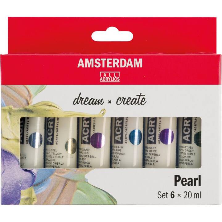 TALENS Acrylfarbe Amsterdam Set (6 x 20 ml, Farbig assortiert)