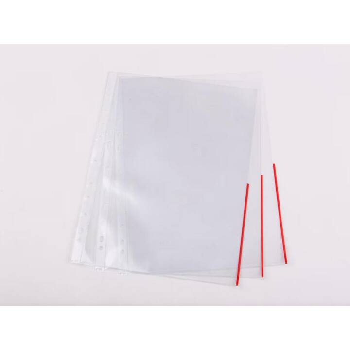 PROOFFICE Dossiers chemises (Transparent, Rouge, A4, 10 pièce)