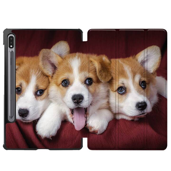 EG coque pour Samsung Galaxy Tab S8+ 12.4" (2022) - marron - chiens