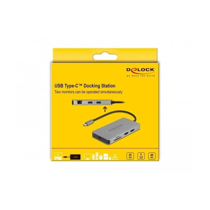 DELOCK Dockingstation 87004  (HDMI, 2 x DisplayPort, 2 x USB 3.0 Typ-A, RJ-45 (LAN), USB Typ-C)
