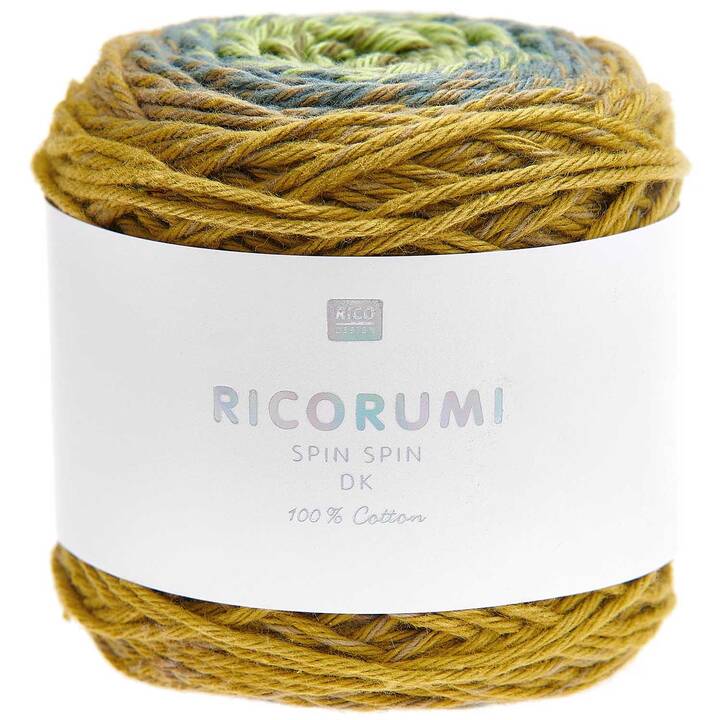RICO DESIGN Laine Ricorumi Spin Spin (50 g, Jaune, Vert olive, Vert, Bleu, Jaune moutarde, Blanc)