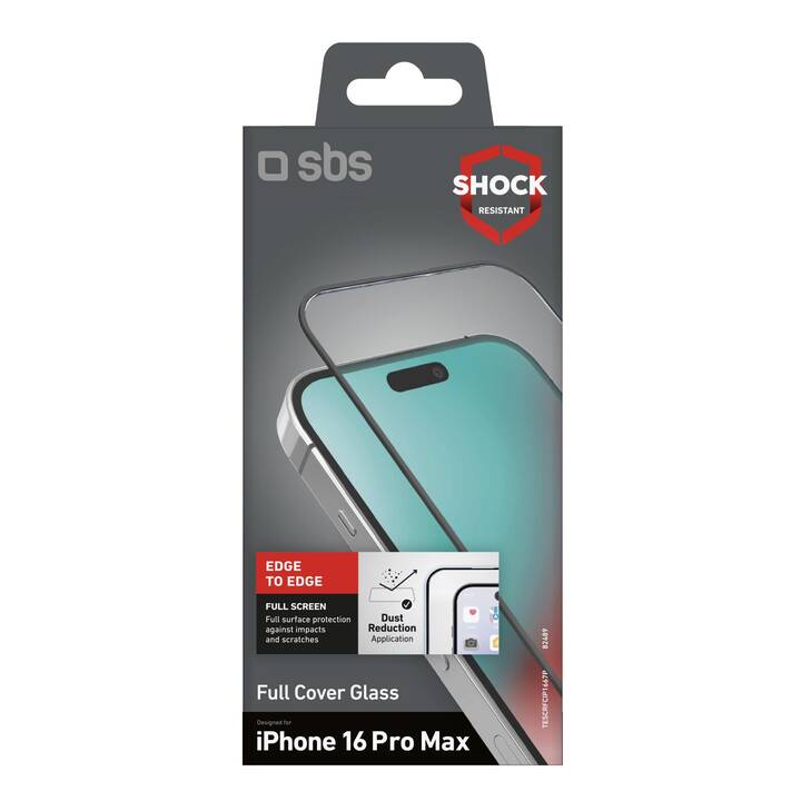 SBS Vetro protettivo da schermo Full Cover Case (iPhone 16 Pro Max, 1 pezzo)