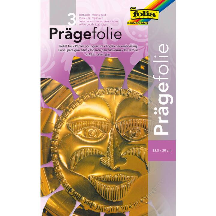FOLIA Pelicolle adesive (29.5 cm x 18.5 cm, Giallo, Oro)