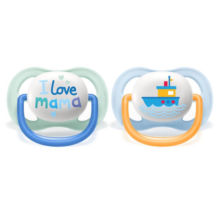 PHILIPS AVENT Tétines Ultra Air Happy Mama & Boat (Multicolore, 0 M - 6 M)