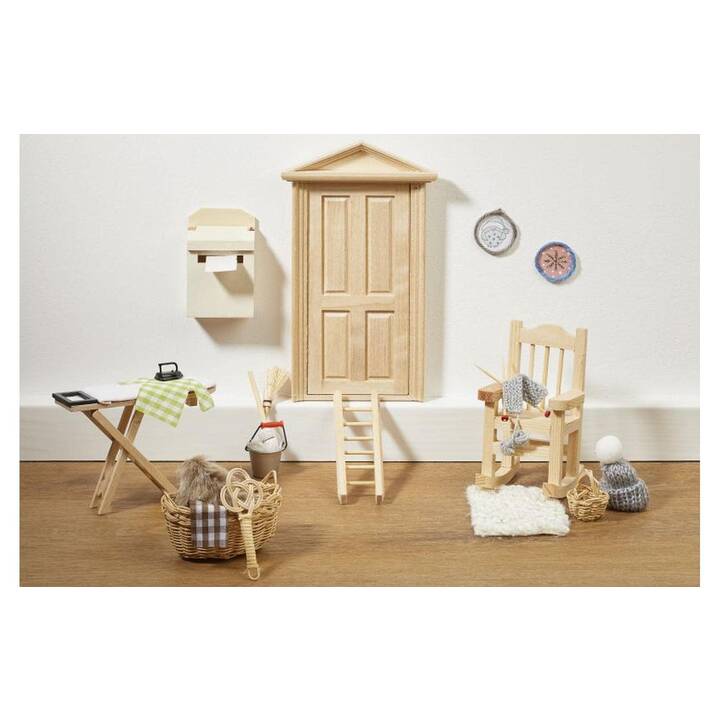 HOBBYFUN Ironing board Arredamento miniaturo decorativo (Bianco)