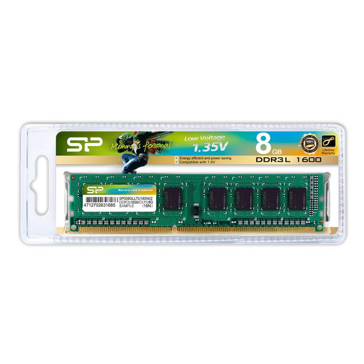 SILICON POWER SP008GLLTU160N02 (1 x 8 Go, DDR3L 1600 MHz, DIMM 240-Pin)