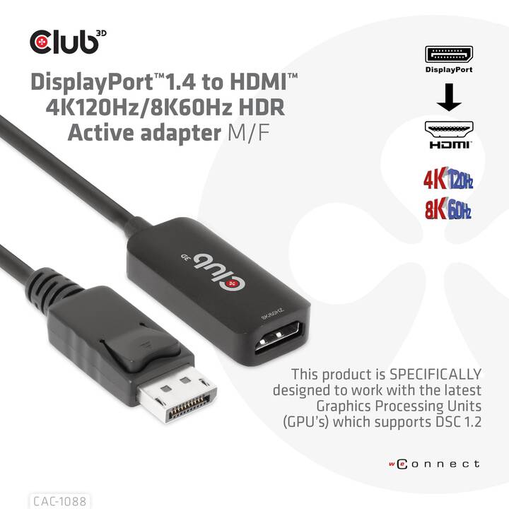 CLUB 3D Adattatore video (DisplayPort)