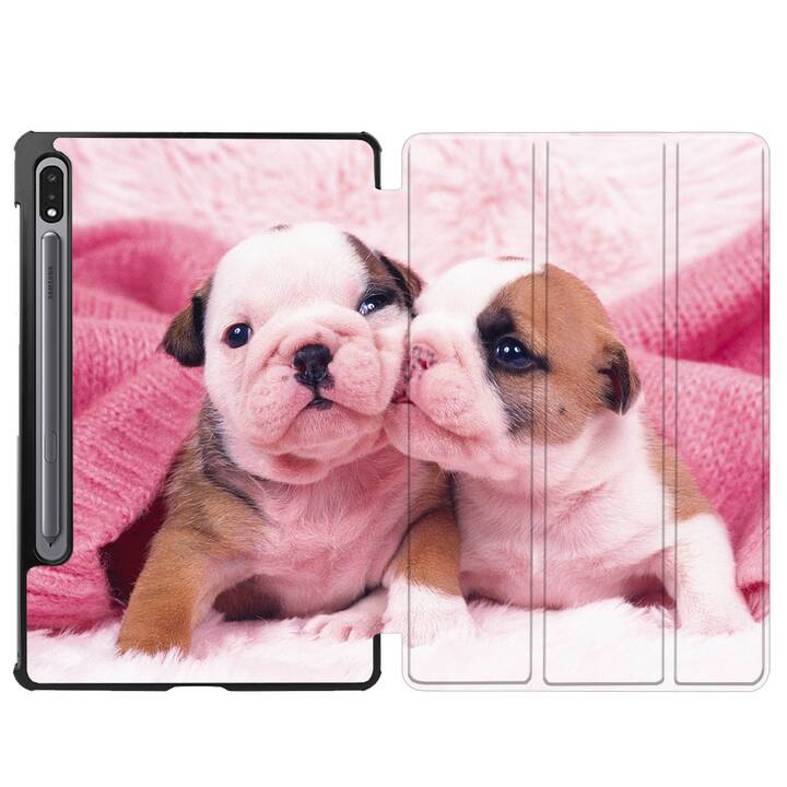 EG coque pour Samsung Galaxy Tab S8+ 12.4" (2022) - rose - chiens