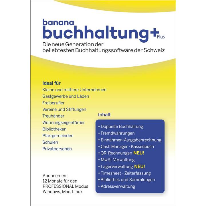 BANANA Buchhaltung Plus - Professional (Licence annuelle, 1 année, Allemand)
