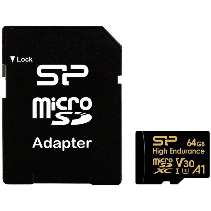 SILICON POWER MicroSDXC High Endurance (A1, 64 Go, 100 Mo/s)