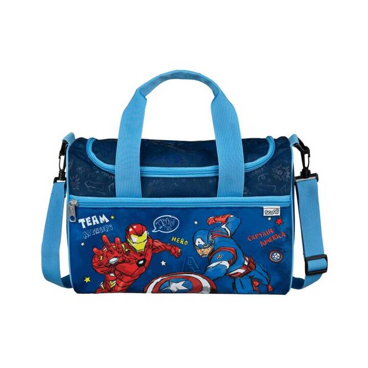 SCOOLI Sac de gym Avengers (Bleu foncé, Bleu)