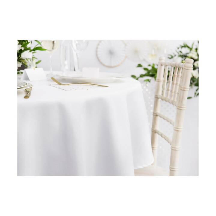 PARTYDECO Nappe (300 cm x 3 m, Rond, Blanc)