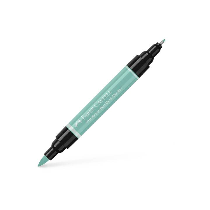 FABER-CASTELL Pitt Artist Pen Dual Tuschestift (Blaugrün, 10 Stück)