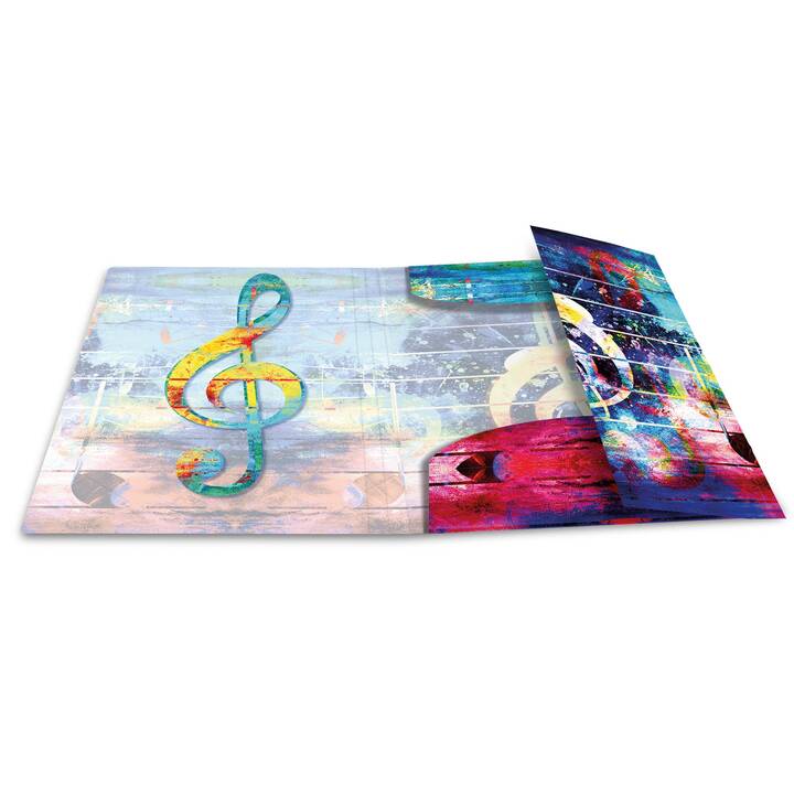 HERMA Cartellina con elastico Music (Blu scuro, Multicolore, A4, 1 pezzo)