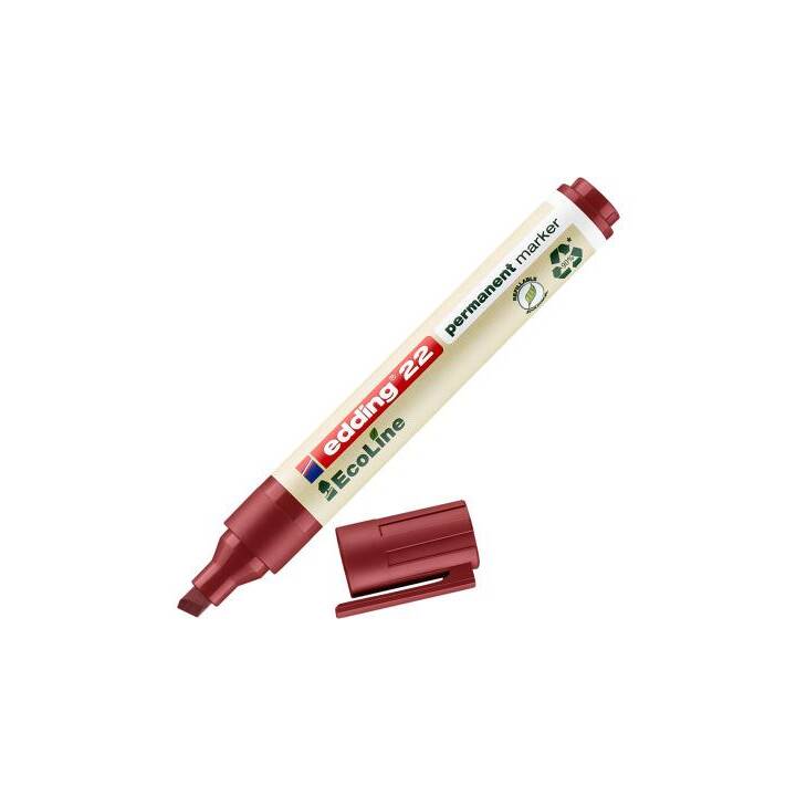 EDDING Marqueur permanent EcoLine 22 (Rouge, 1 pièce)