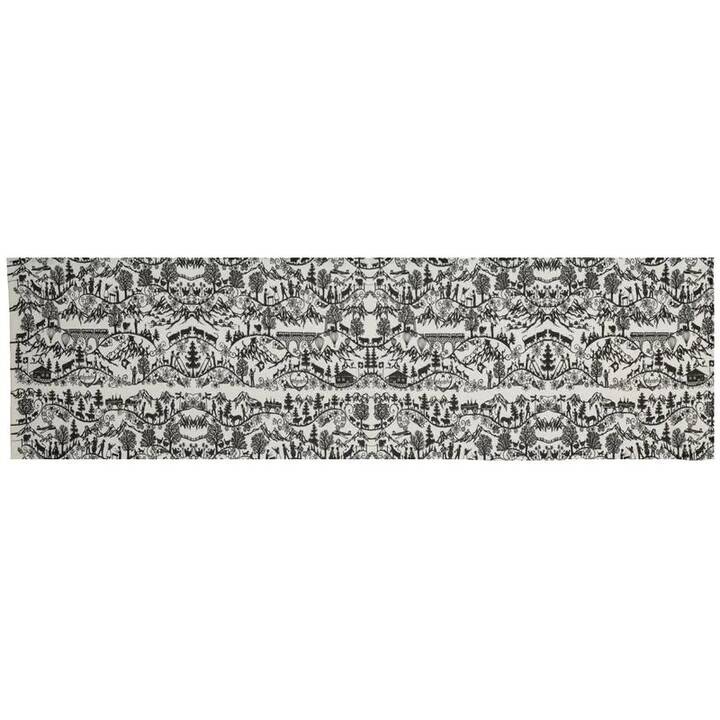 HUBATKA Chemin de table (135 cm x 48 cm, Rectangulaire, Noir, Blanc)