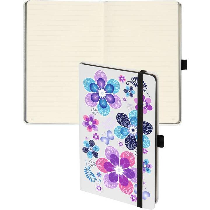 BIELLA Notizbuch White Trend Flower (A6, Liniert)