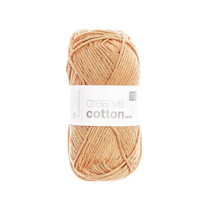 RICO DESIGN Laine Creative Cotton Aran (50 g, Orange, Abrioct)