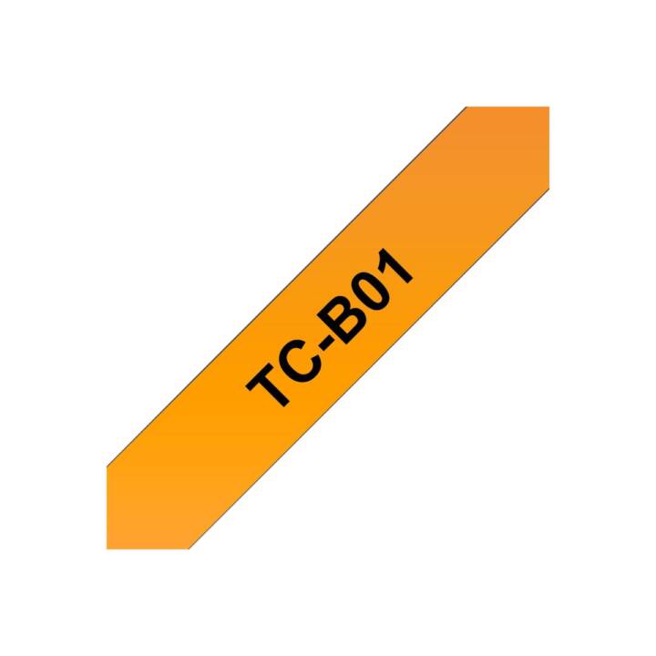 BROTHER TC-B01 Schriftband (Schwarz / Orange, 12 mm)