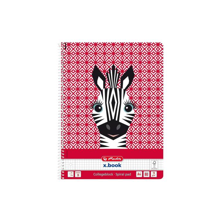 HERLITZ Notizbuch Cute Zebra (A4, Kariert)