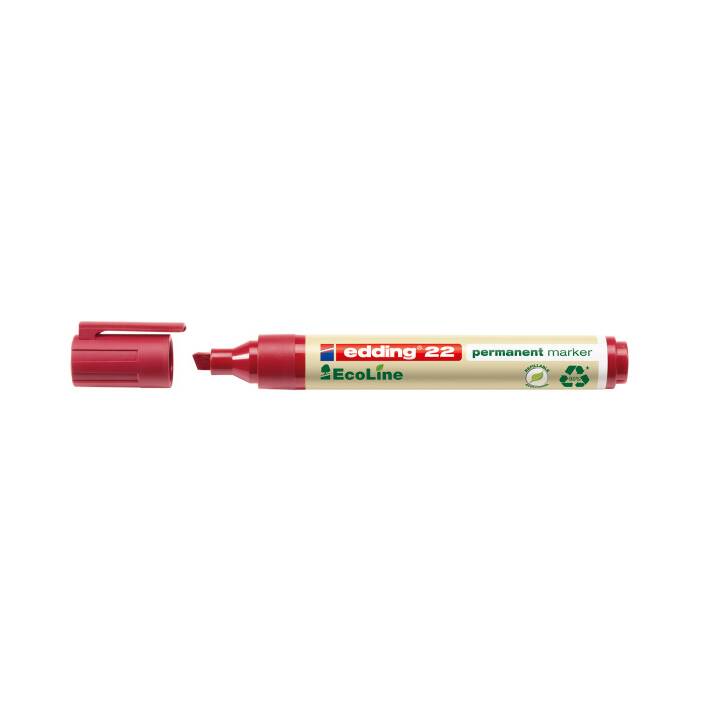 EDDING Marqueur permanent EcoLine 22 (Rouge, 1 pièce)