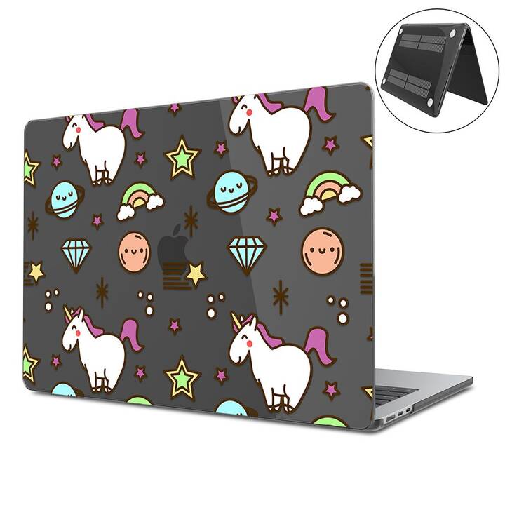 EG Coque rigide (MacBook Air 13" M2 2022, Licorne, Transparent, Noir)