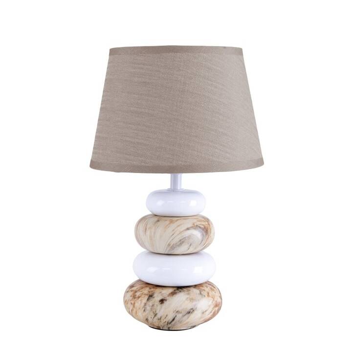 NÄVE Lampada da tavolo Stoney (Marrone, Bianco)