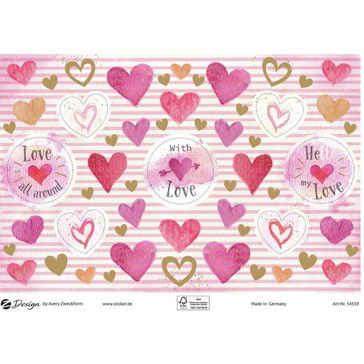 AVERY ZWECKFORM Autocollant (Coeur)