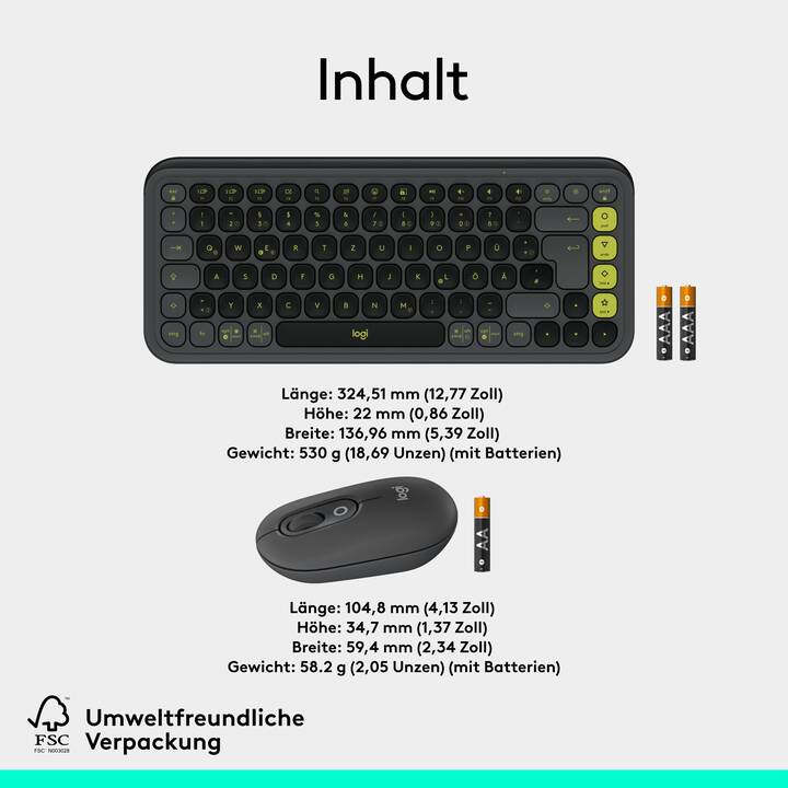 LOGITECH Pop Icon Combo (Bluetooth, Schweiz, Kabellos)