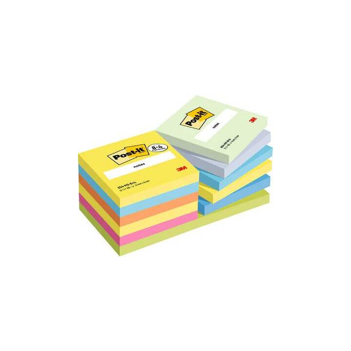 POST-IT Blocchetti memo Super Sticky (12 x 100 foglio, Multicolore)
