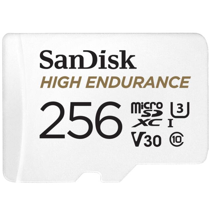 SANDISK MicroSDXC UHS-I High Endurance (Class 10, 256 GB, 100 MB/s)