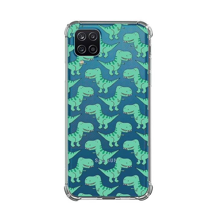 EG Backcover (Galaxy A12, Dinosauro, Transparente)