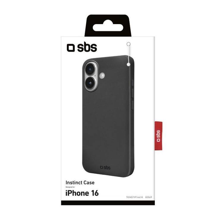 SBS Backcover Instinct (iPhone 16, Nero)