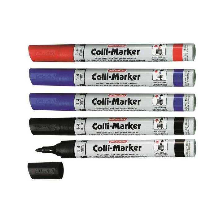 HERLITZ Marqueur permanent Colli (Multicolore, 5 pièce)