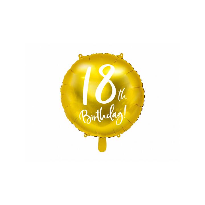 PARTYDECO Folienballon 18th Birthday (45 cm, 1 Stück)