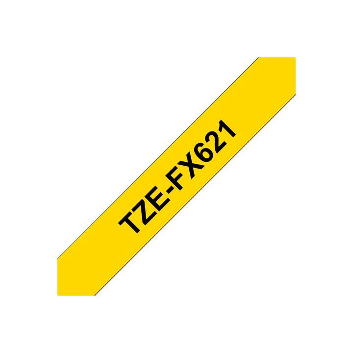 BROTHER TZEFX621 Schriftband (Schwarz / Gelb, 9 mm)