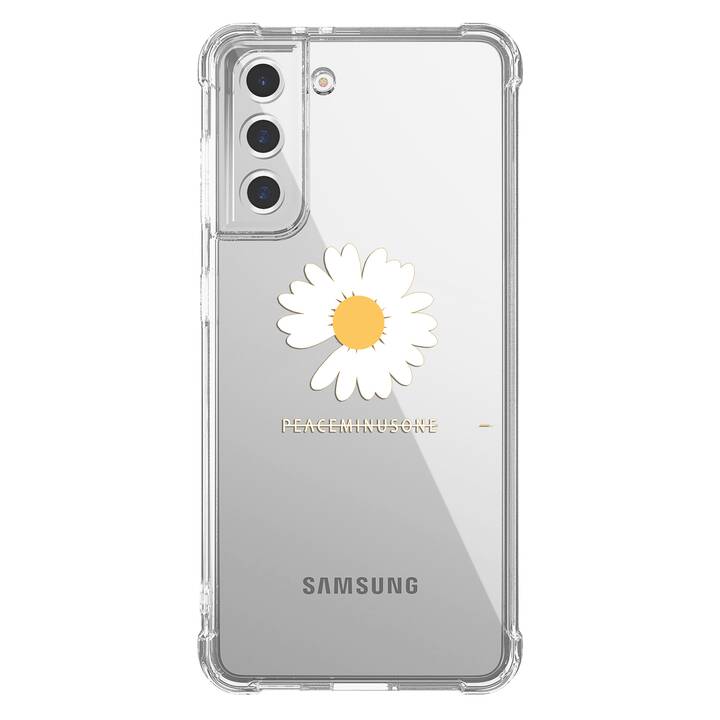 EG coque transparente pour Samsung Galaxy S21 / 5G 6.7" (2021) - blanche - fleurs