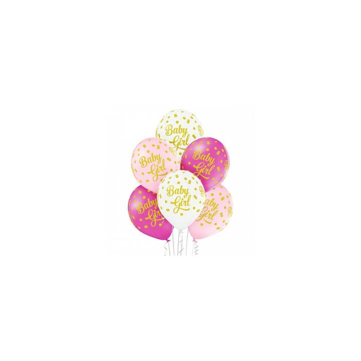 BELBAL Ballon Baby Girl Dots (30 cm, 6 pièce)