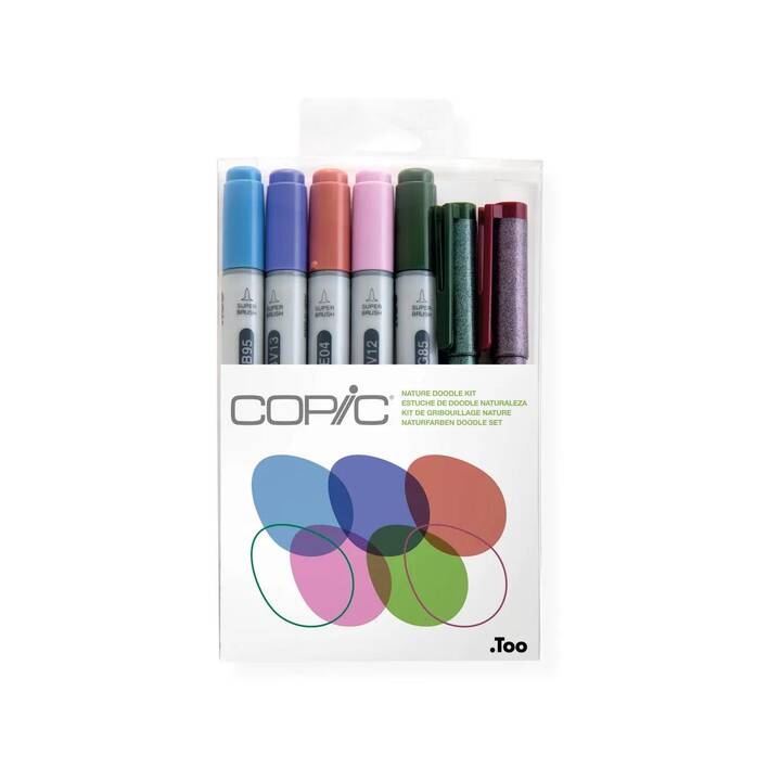 COPIC Marqueur permanent Ciao (Orange, Bleu, Vert, Pink, 7 pièce)