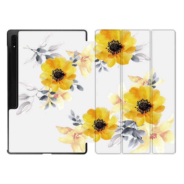 EG Housse (11", Galaxy Tab S9, Fleurs, Multicolore)