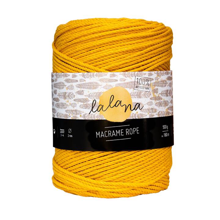 LALANA Wolle Macrame (500 g, Gelb, Orange)