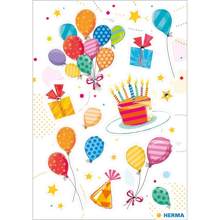 HERMA Sticker Birthday Party (Luftballon, 23 Stück)