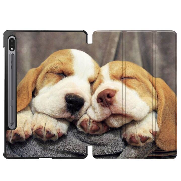 EG coque pour Samsung Galaxy Tab S8 11" (2022) - marron - chiens