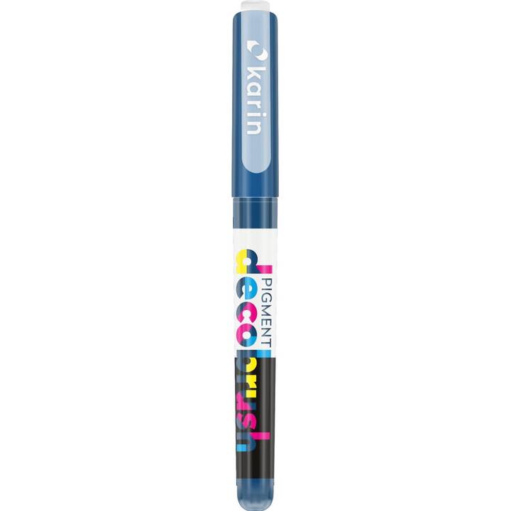 KARIN Pennarello acrilico Pigment DecoBrush Saphire (Blu scuro, 4 pezzo)