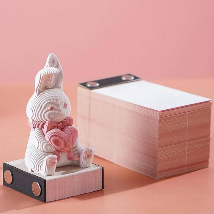 EG Blocco note 3D - rosa - coniglio