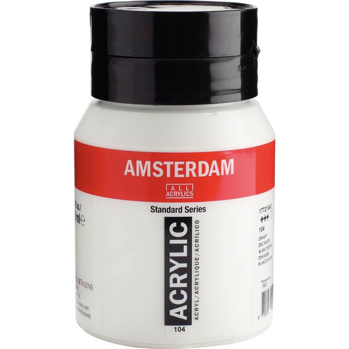 TALENS Colore acrilica Amsterdam (500 ml, Transparente, Rosso, Bianco)